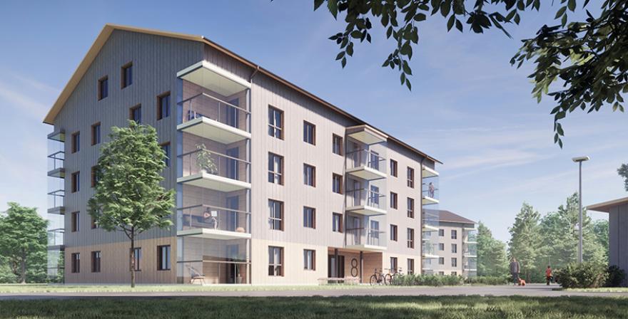 Tränaren 8 - vy av båda husen