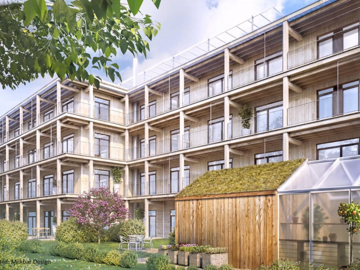 Byggemenskap Gården, Sparre Vreede, Nyproduktion lgh trähus, Uppsala