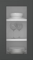 Målad lucka, Bravura, PM16LA, Anthracite (clear glas)