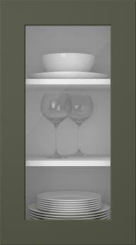 Målad lucka, Bravura, PM16LA, Moss (clear glas)