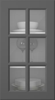 Målad lucka, Pigment, PM40RU, Graphite Grey (clear glas)