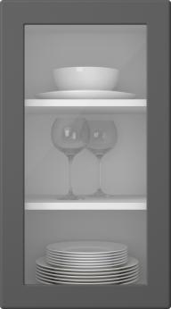 Målad lucka, Round, SM60LA, Graphite Grey (clear glas)