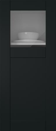 Målad lucka, Simple, TMU13KPOLA, Svart (clear glas)