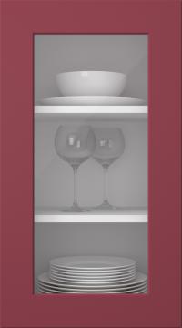 Målad lucka, Bravura, PM16LA, Cranberry (clear glas)