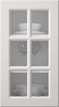 Målad lucka, Pigment, PM40RU, Arctic White (clear glas)