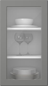 Målad lucka, Round, SM60LA, Dust Grey (clear glas)