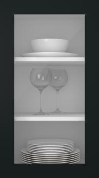 Målad lucka, Preesens, TM10LA, Svart (clear glas)