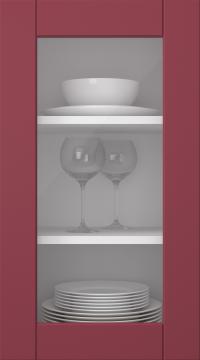 Målad lucka, Simple, TMU13LA, Cranberry (clear glas)